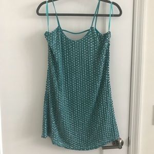 Parker beaded teal mini dress